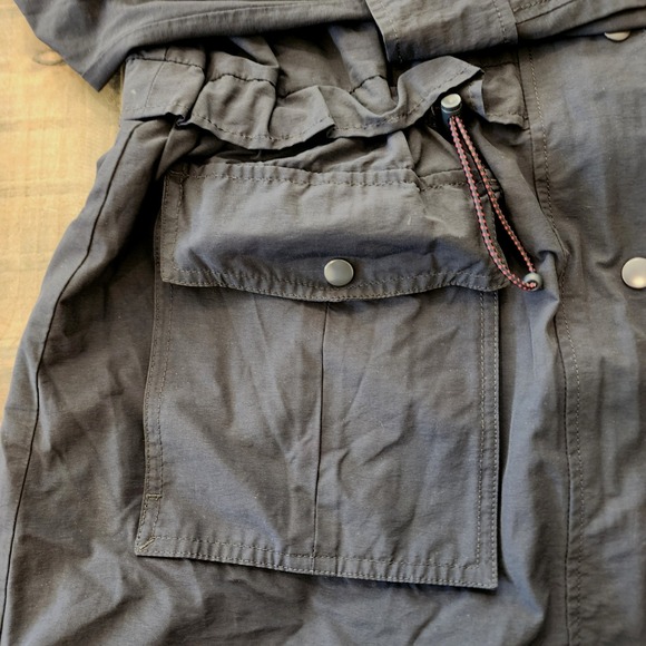 J.Crew Womens Navy Blue Hooded Rain Jacket Cotton Nylon Utility Anorak Small - Picture 3 of 7